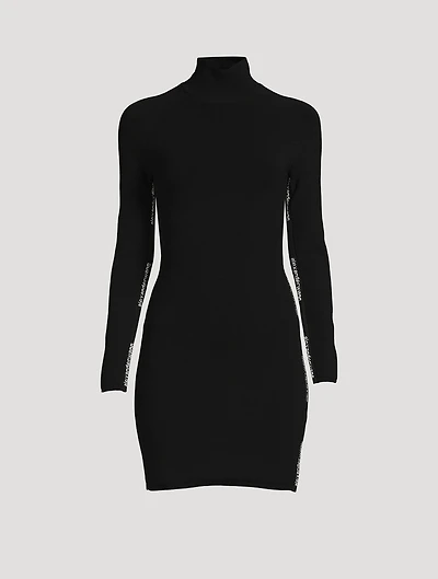 Bodycon Mini Dress With Logo Jacquard Trim