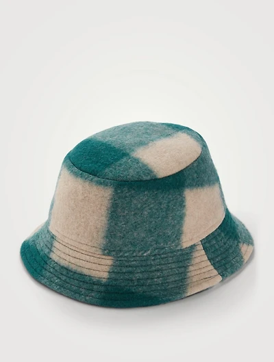 Haley Wool-Blend Bucket Hat Check Print