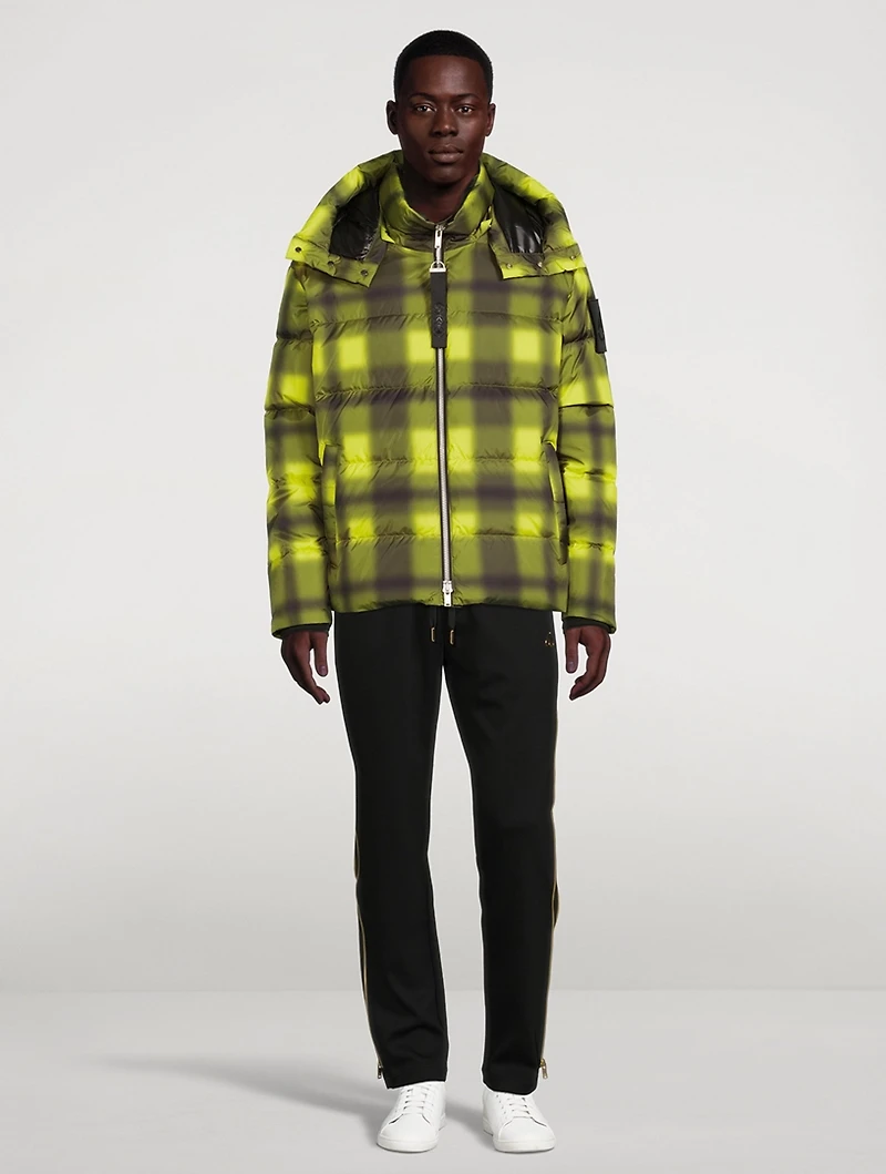Oar River Down Puffer Jacket Plaid Print
