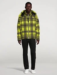 Oar River Down Puffer Jacket Plaid Print