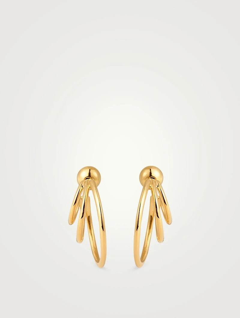 Small 18K Gold Vermeil Triple Hoop Earrings