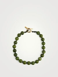 Medium 18K Gold Vermeil Jade Beaded Necklace