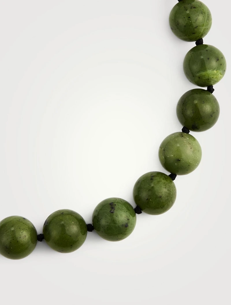 Medium 18K Gold Vermeil Jade Beaded Necklace