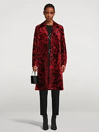 Rolta Velvet Coat Rose Print