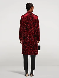 Rolta Velvet Coat Rose Print