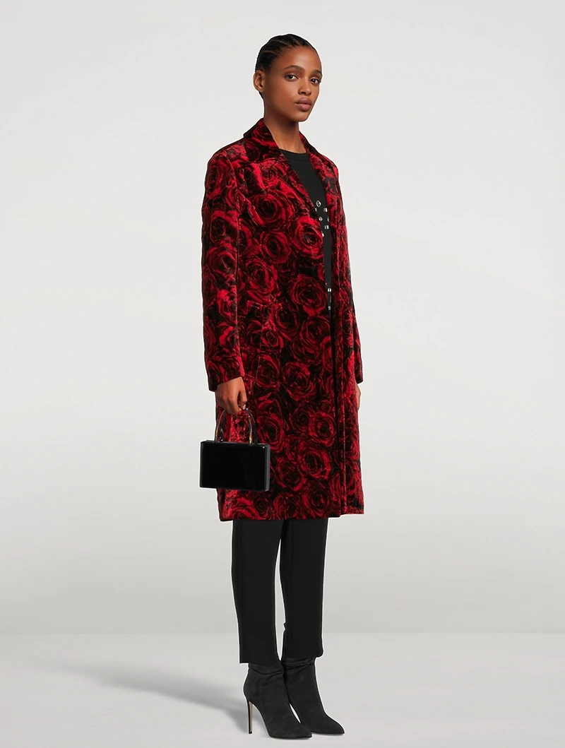 Rolta Velvet Coat Rose Print