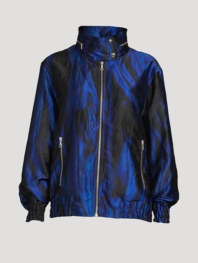 Vina Crinkled Metallic Track Jacket
