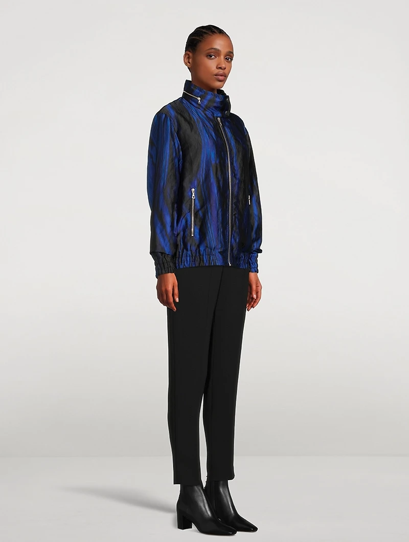 Vina Crinkled Metallic Track Jacket