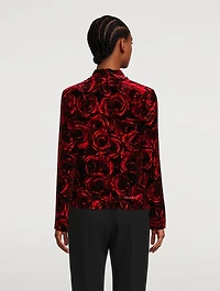Chiala Velvet Turtleneck Rose Print