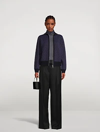 Pitt Belted Wool Trousers Pinstripe Print