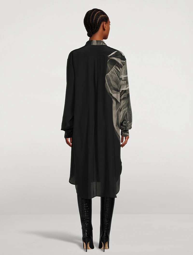 Dayley Printed Silk Shirt Dress