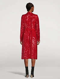 Della Sequin Tulle Shirt Dress