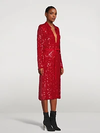 Della Sequin Tulle Shirt Dress