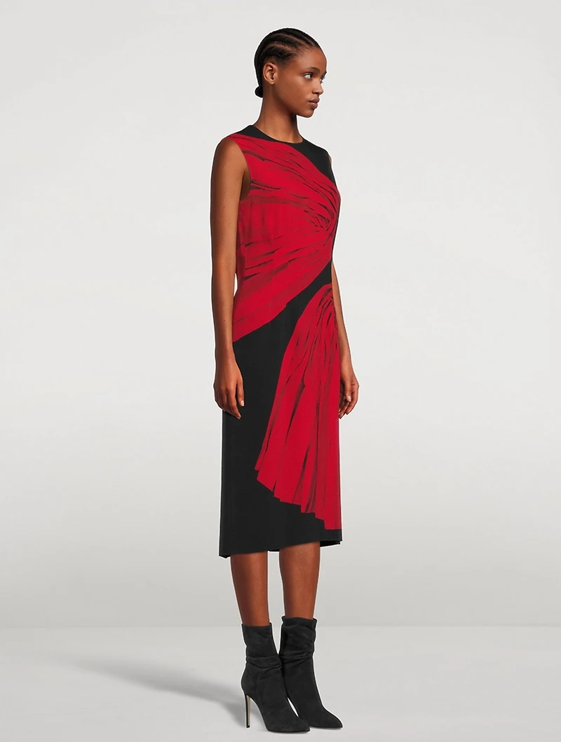 Delavina Printed Sleeveless Midi Dress