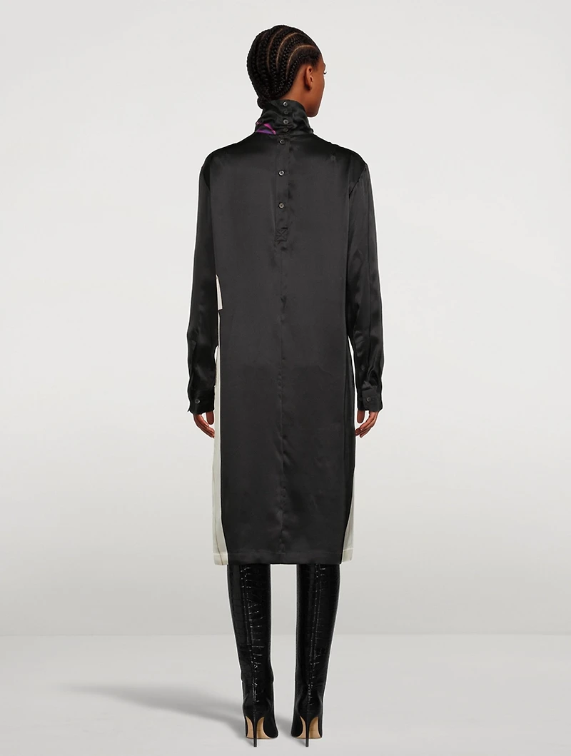 Dontisy Printed Silk Turtleneck Dress
