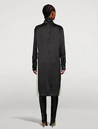 Dontisy Printed Silk Turtleneck Dress
