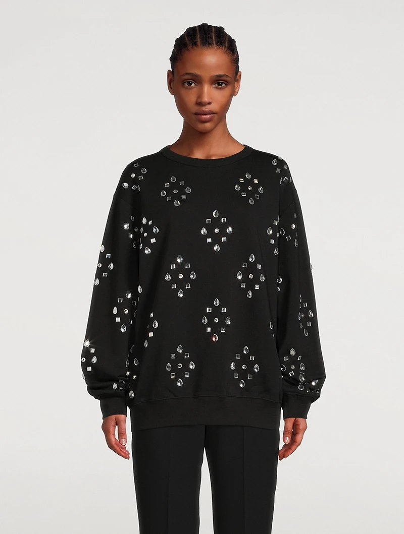 Haxti Sweatshirt With Swarovski Crystals