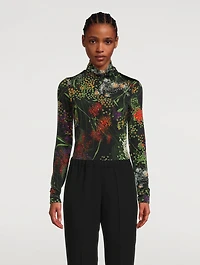 Hosk Turtleneck Top Floral Print