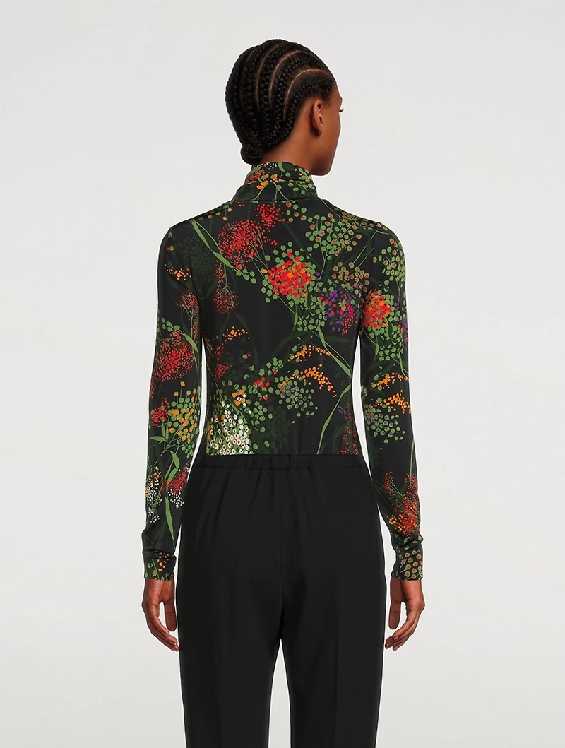 Hosk Turtleneck Top Floral Print