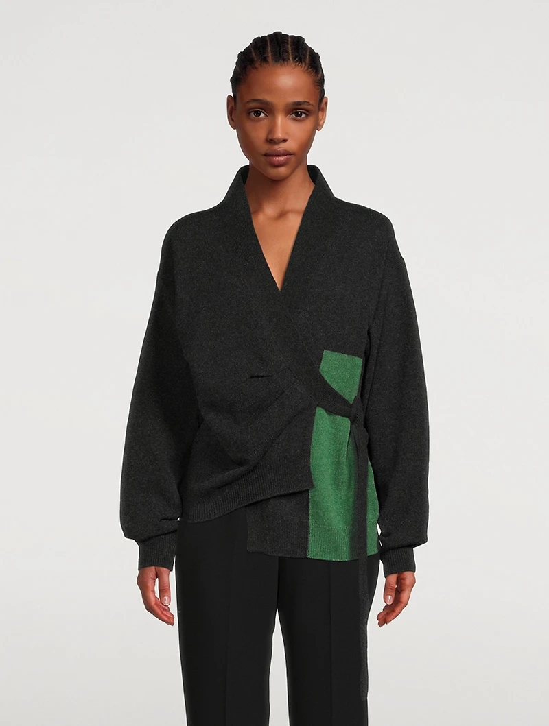 Tierney Wool Side-Tie Cardigan