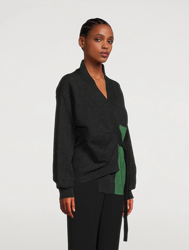 Tierney Wool Side-Tie Cardigan