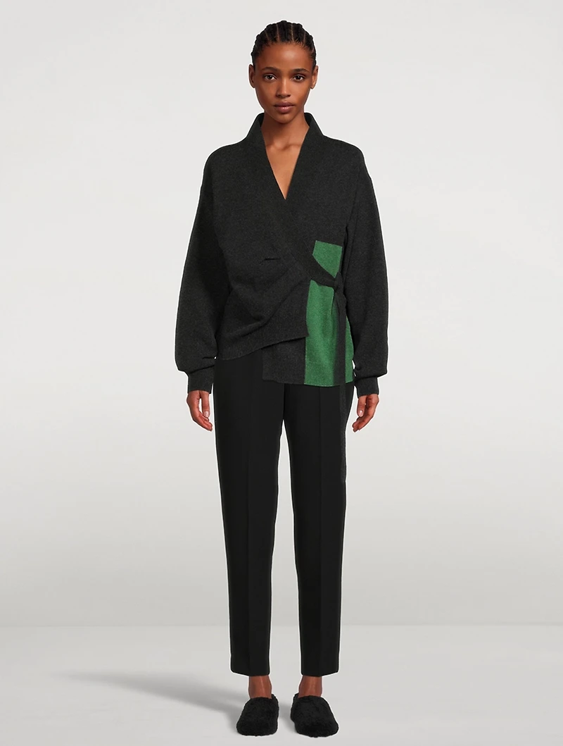 Tierney Wool Side-Tie Cardigan