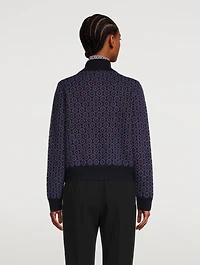 Tiffany Jacquard Wool Zip-Front Jacket