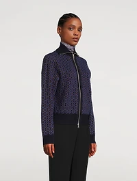 Tiffany Jacquard Wool Zip-Front Jacket