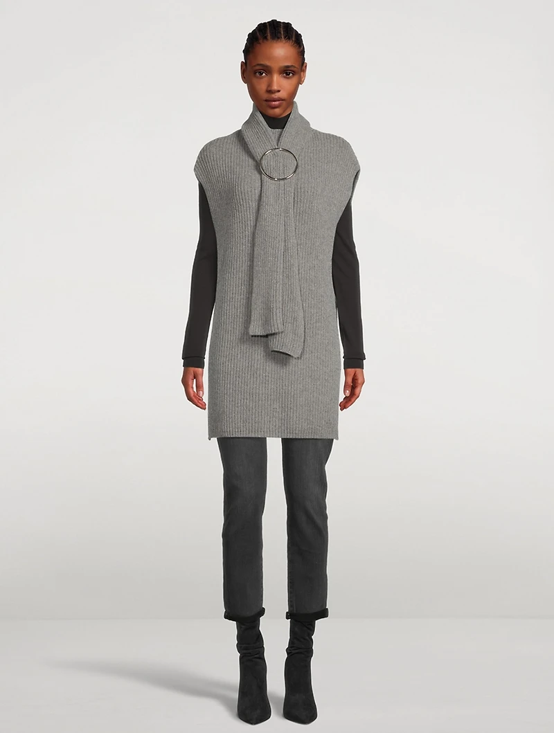 Tina Knit Tunic With O-Ring Scarf