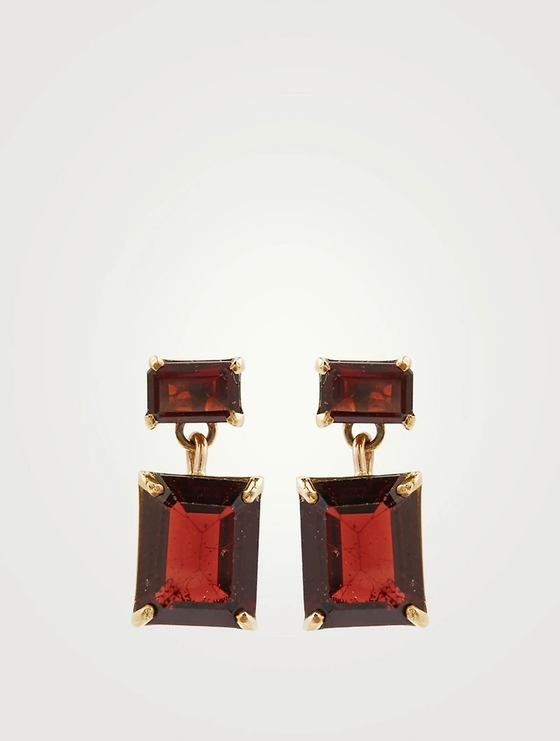 Gem Bronze And Garnet Drop Earrings