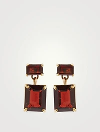 Gem Bronze And Garnet Drop Earrings
