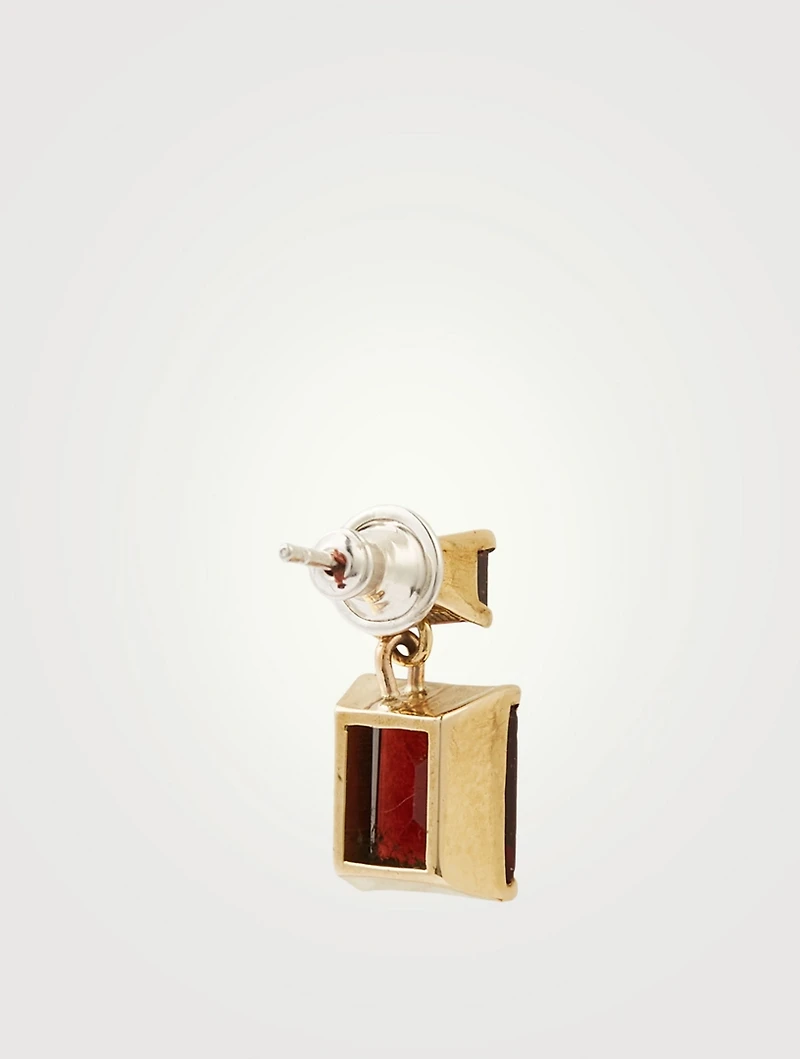 Gem Bronze And Garnet Drop Earrings