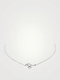 Trend 18K White Gold Pearl Necklace With Diamonds