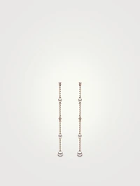 Trend 18K Gold Chain Drop Earrings With Pearls And Diamonds