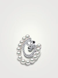 Sleek 18K White Gold Earrings With Akoya Pearls And Diamonds