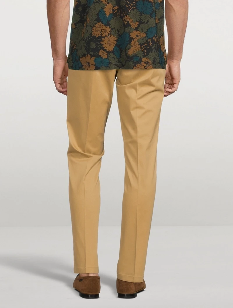 Organic Cotton-Blend Slim-Fit Pants
