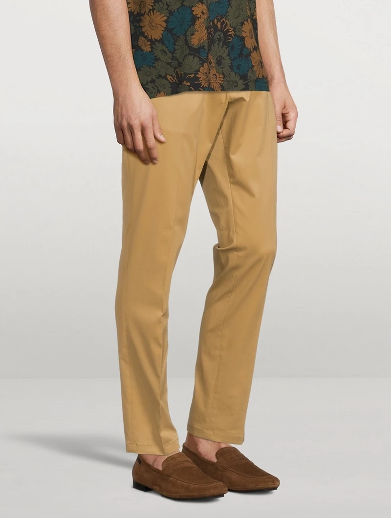 Organic Cotton-Blend Slim-Fit Pants