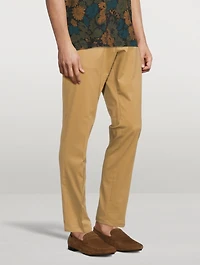 Organic Cotton-Blend Slim-Fit Pants