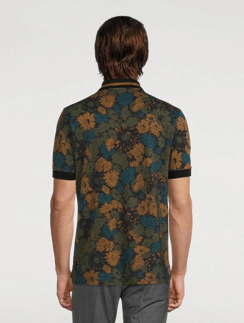 Cotton Polo Shirt Archive Floral Print