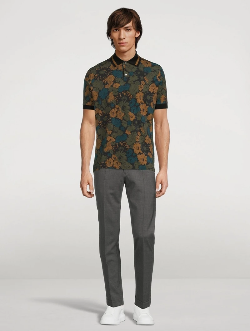 Cotton Polo Shirt Archive Floral Print