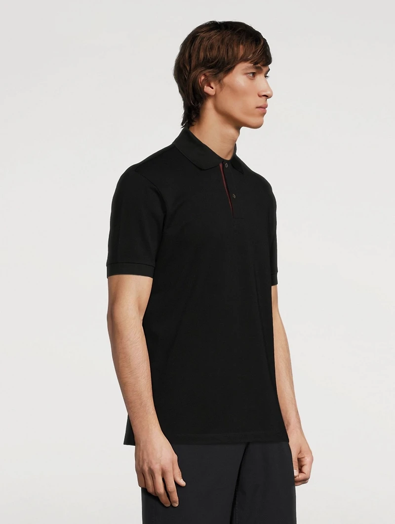 Slim-Fit Polo Shirt With Artist Stripe Placket