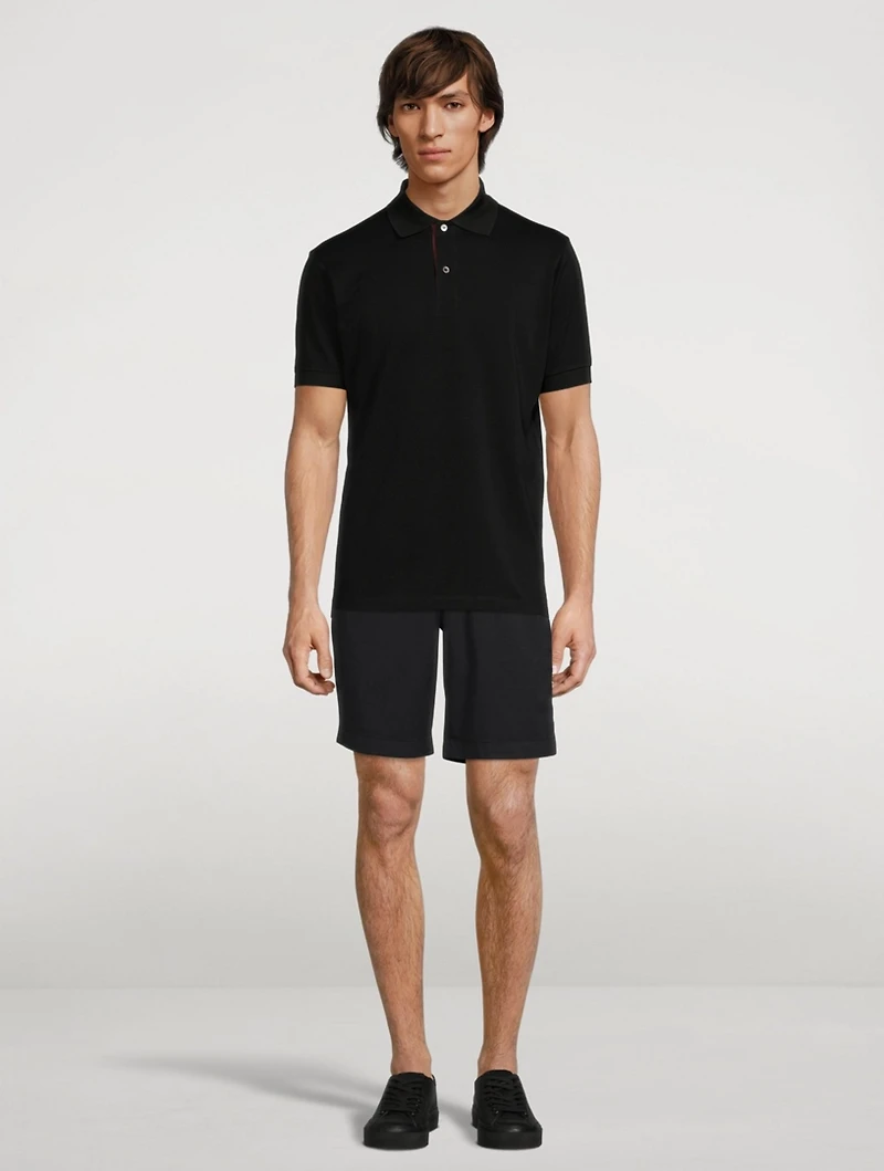 Slim-Fit Polo Shirt With Artist Stripe Placket