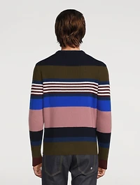 Lambswool Ribbed Sweater Striped Print