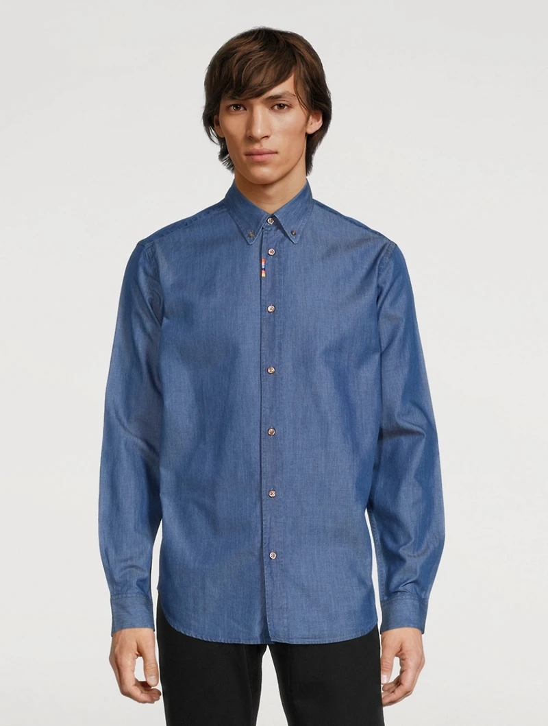 Cotton-Blend Chambray Shirt