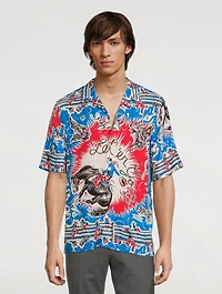 Camp Shirt Cowboy Print