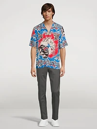 Camp Shirt Cowboy Print