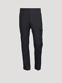 Cotton And Wool Stretch Pants With Pocket