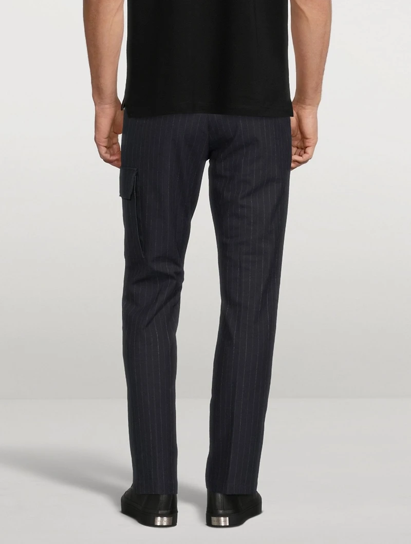 Cotton And Wool Stretch Pants With Pocket