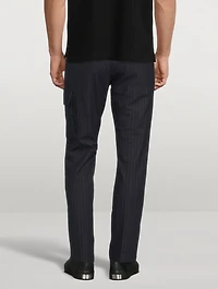 Cotton And Wool Stretch Pants With Pocket