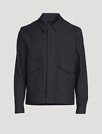 Cotton And Wool Stretch Zip Jacket